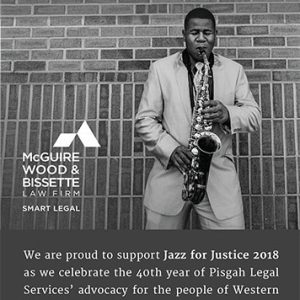 McGuire Wood & Bissette Sponsors Pisgah Legal's Jazz for Justice