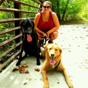 McGuire Wood & Bissette attorney Lisa Rothman with her two dogs