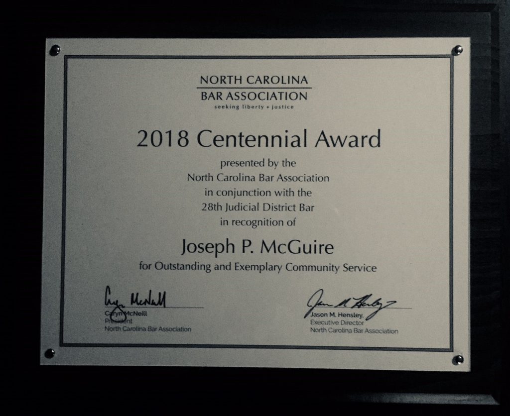 N.C. Bar Association 2018 Centennial Award