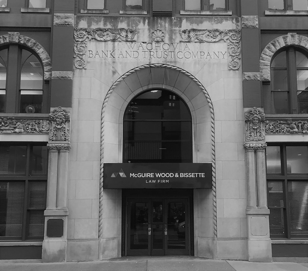 Front facade of McGuire Wood & Bissette, Drhumor Building, Asheville, NC